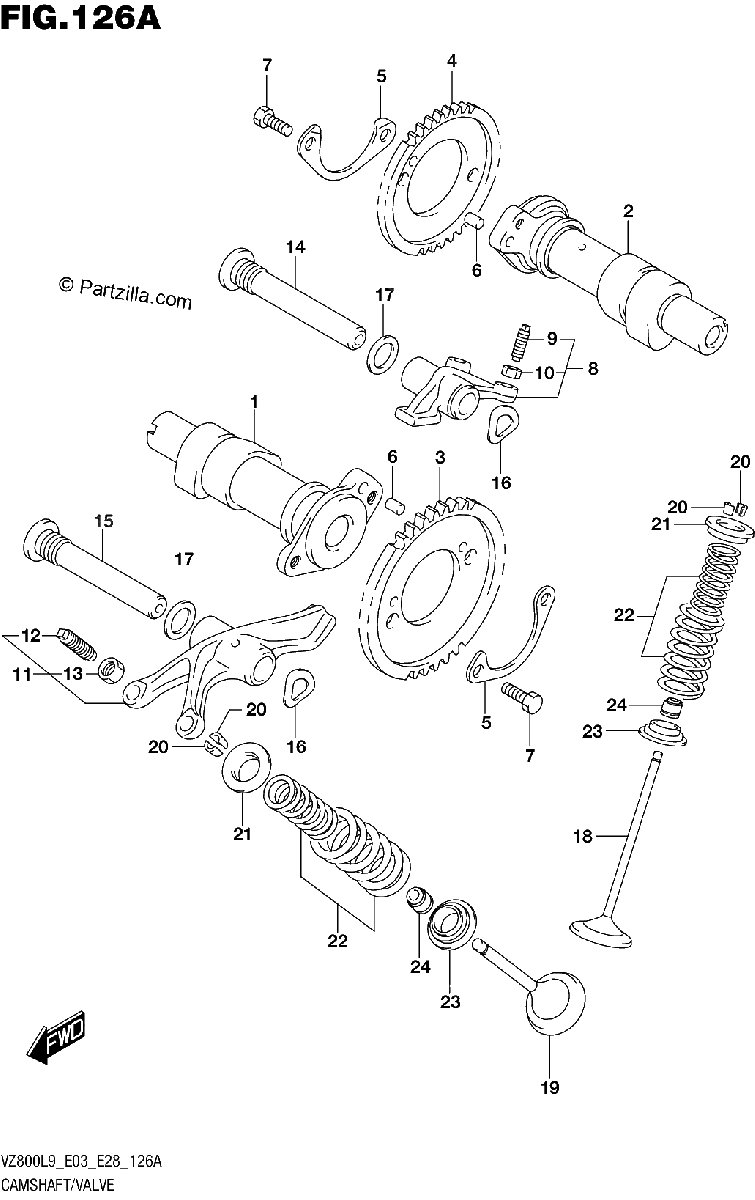Diagrama de 126A CAMSHAFT VALVE