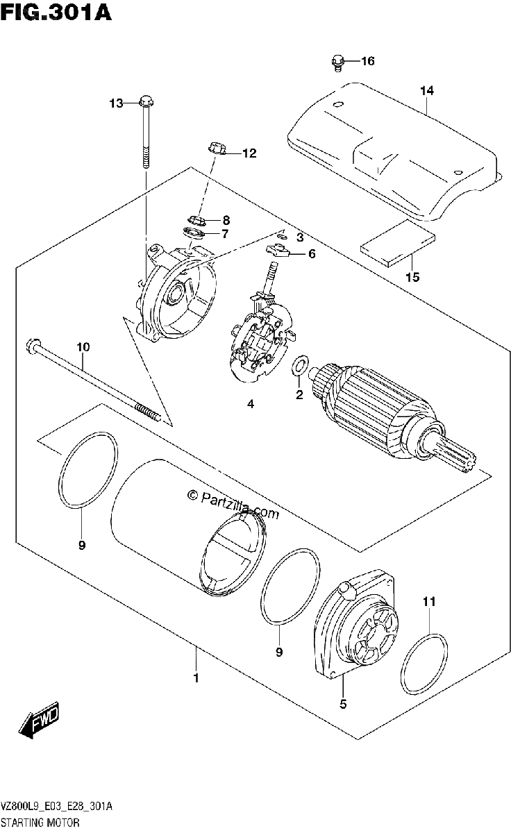 Diagrama de 301A STARTING MOTOR