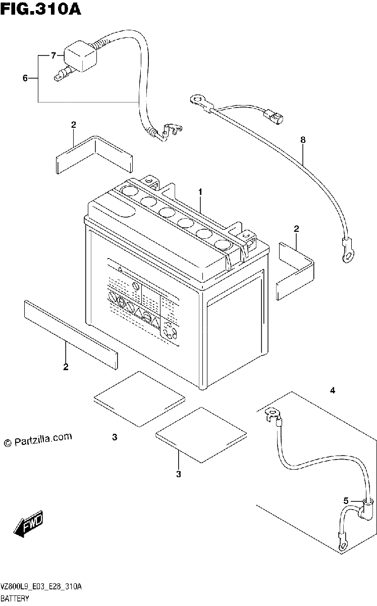Diagrama de 310A BATTERY