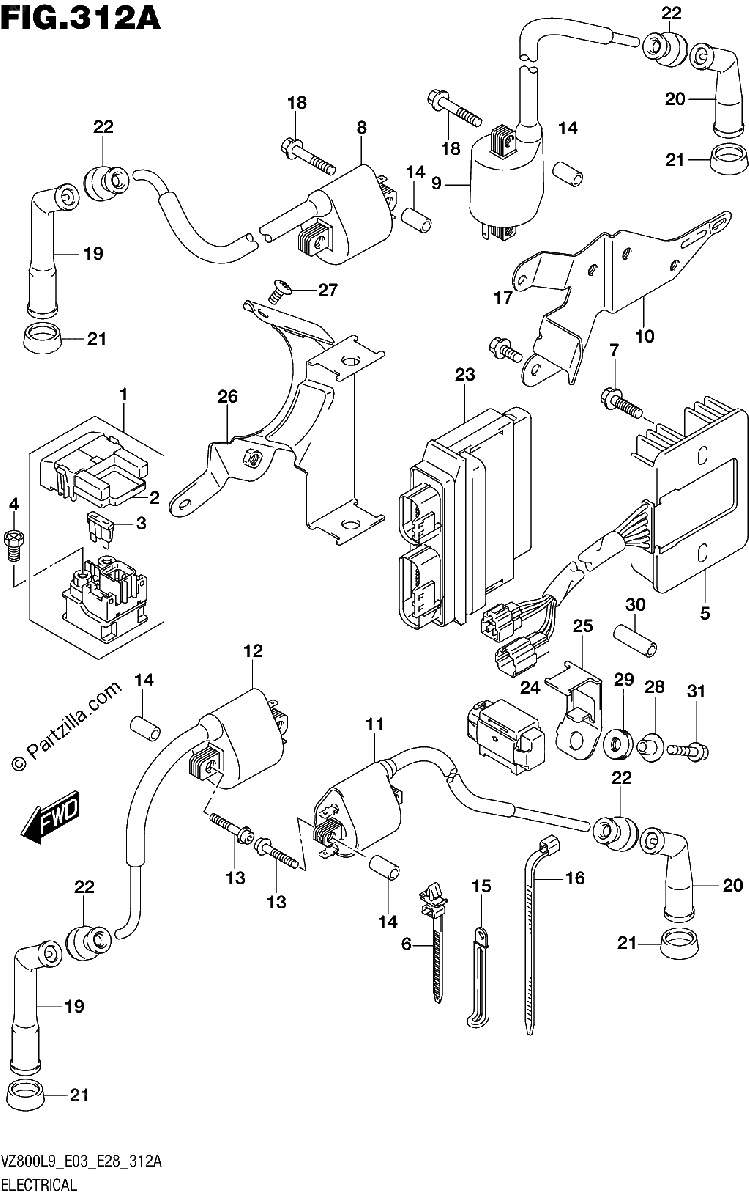 Diagrama de 312A ELECTRICAL VZ800L9 E03