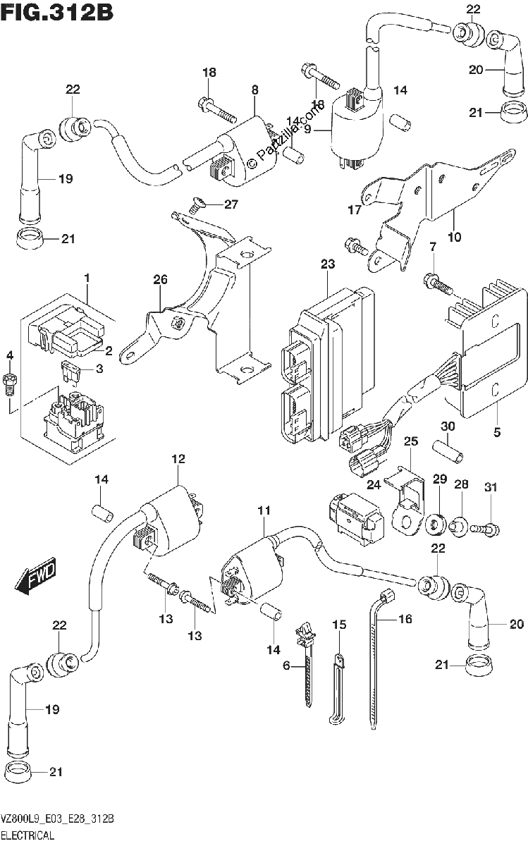 Diagrama de 312B ELECTRICAL VZ800L9 E28