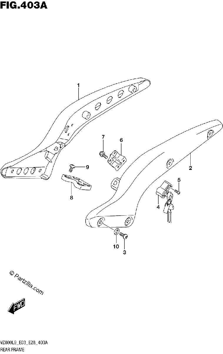 Diagrama de 403A REAR FRAME