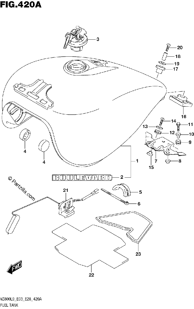 Diagrama de 420A FUEL TANK VZ800L9 E03