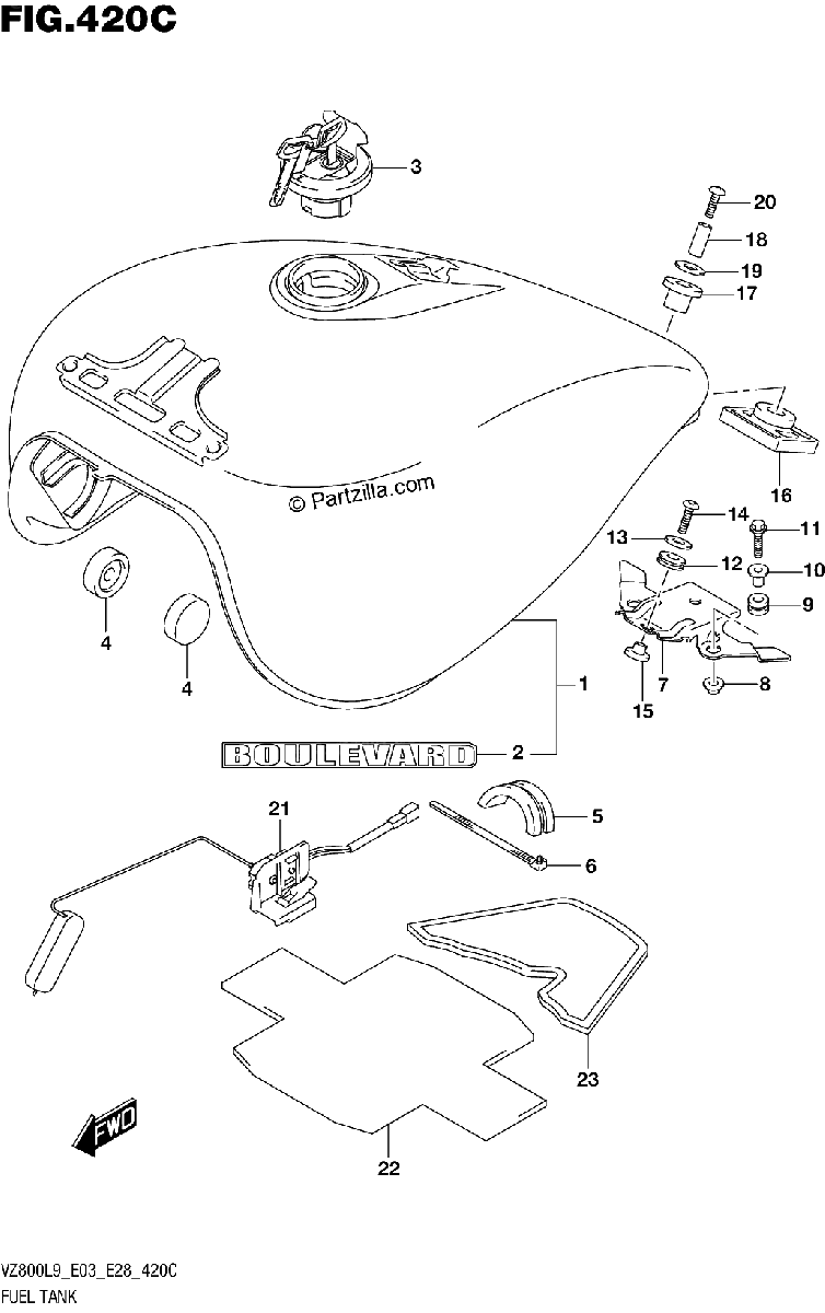 Diagrama de 420C FUEL TANK VZ800L9 E33