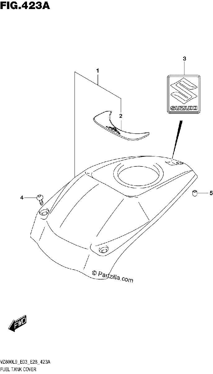 Diagrama de 423A FUEL TANK COVER