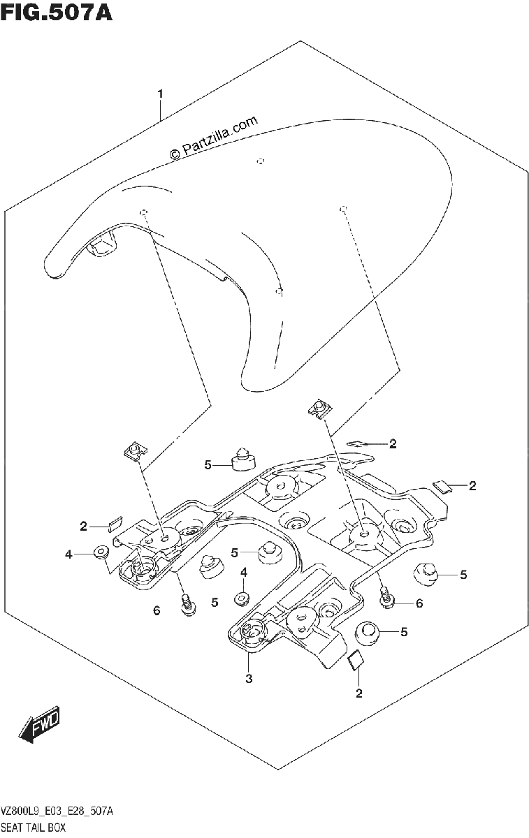 Diagrama de 507A SEAT TAIL BOX