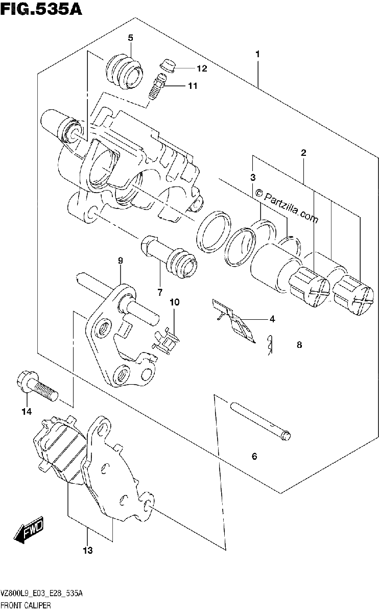 Diagrama de 535A FRONT CALIPER