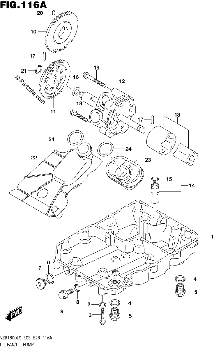 Diagrama de 116A OIL PAN OIL PUMP