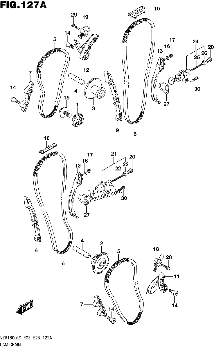 Diagrama de 127A CAM CHAIN