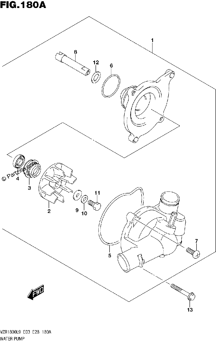 Diagrama de 180A WATER PUMP
