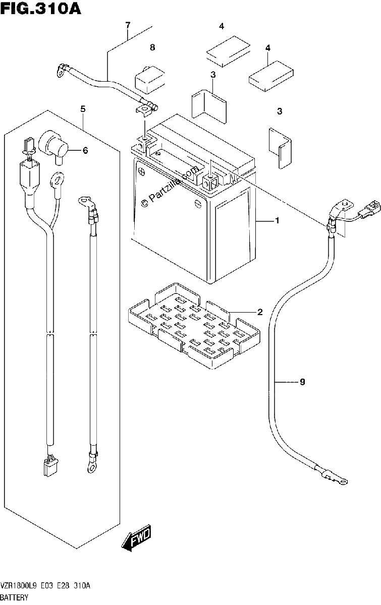 Diagrama de 310A BATTERY