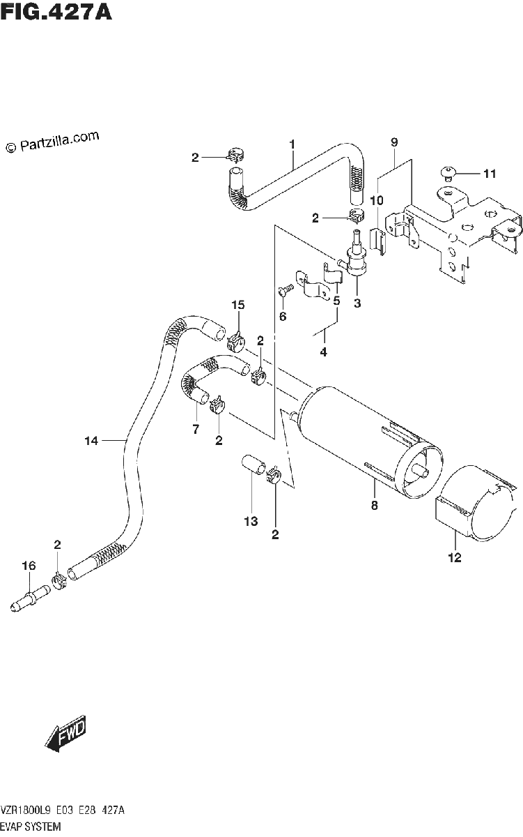 Diagrama de 427A EVAP SYSTEM VZR1800BZL9 E33