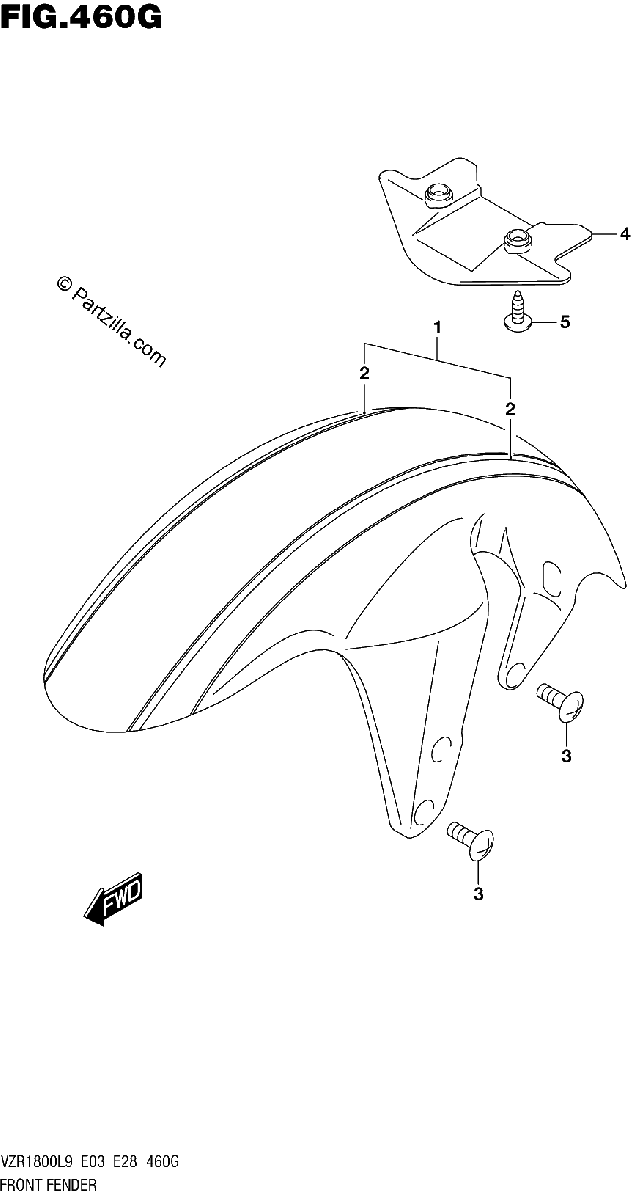 Diagrama de 460G FRONT FENDER VZR1800BZL9 E33 AV4
