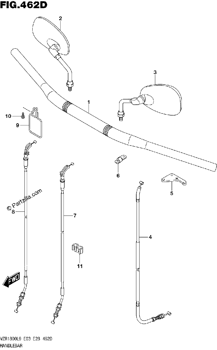 Diagrama de 462D HANDLEBAR VZR1800BZL9 E33