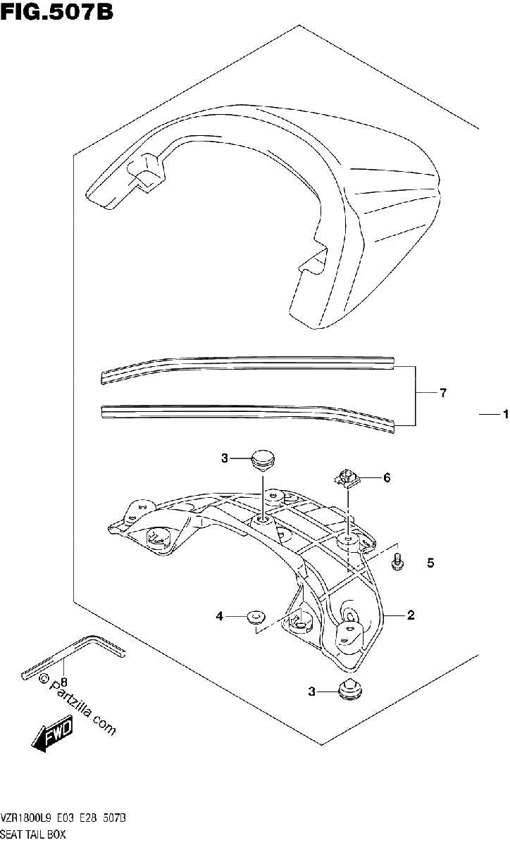 Diagrama de 507B SEAT TAIL BOX VZR1800BZL9 E03 AJP