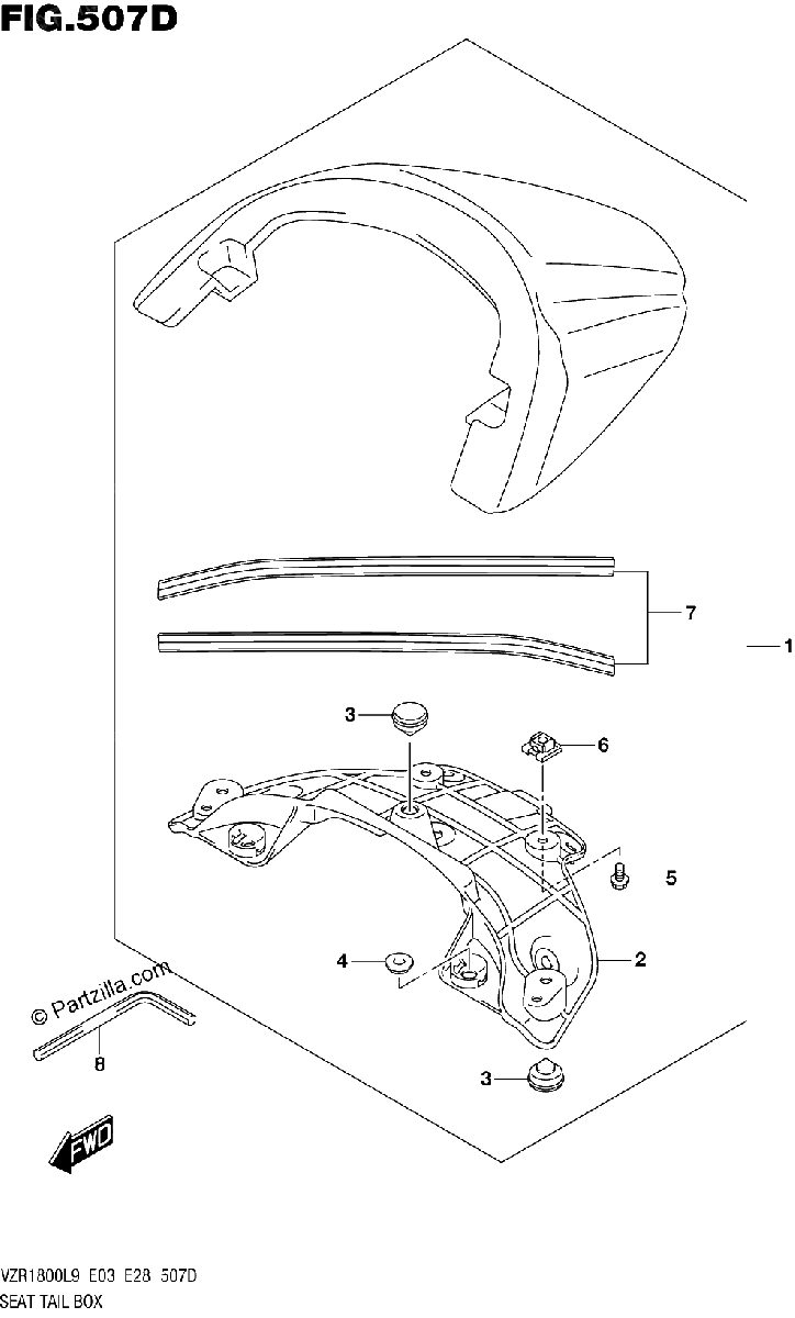 Diagrama de 507D SEAT TAIL BOX VZR1800BZL9 E28 AJP