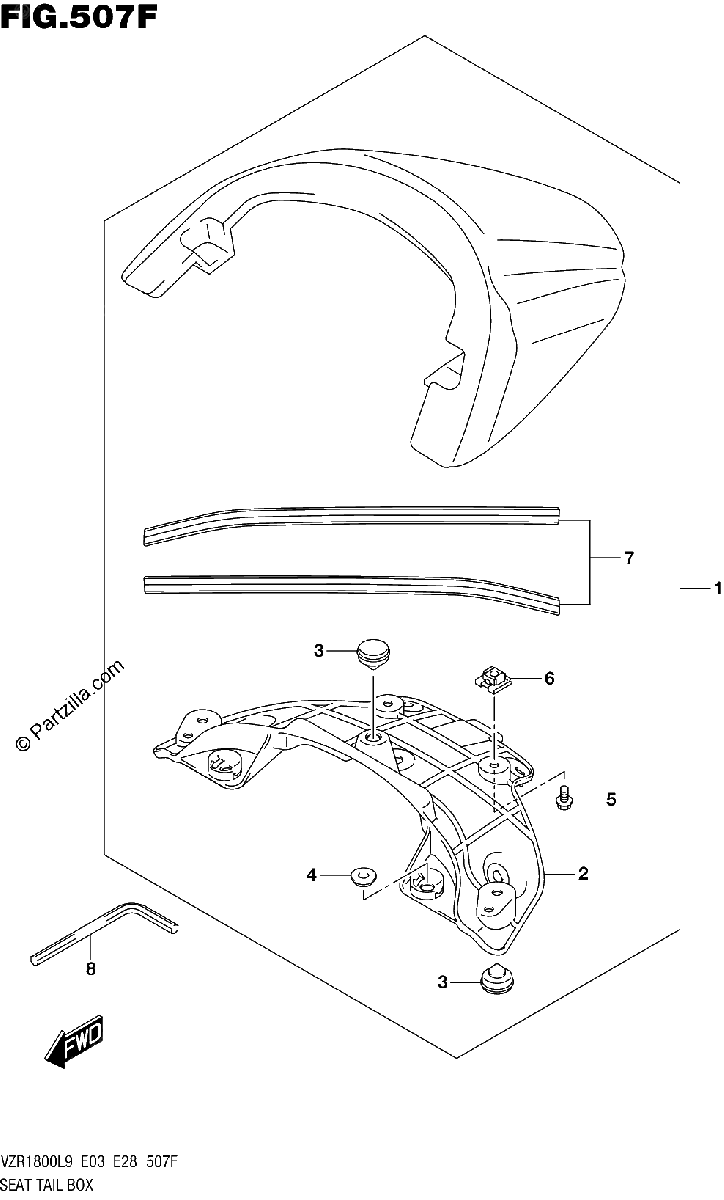 Diagrama de 507F SEAT TAIL BOX VZR1800BZL9 E33 AJP