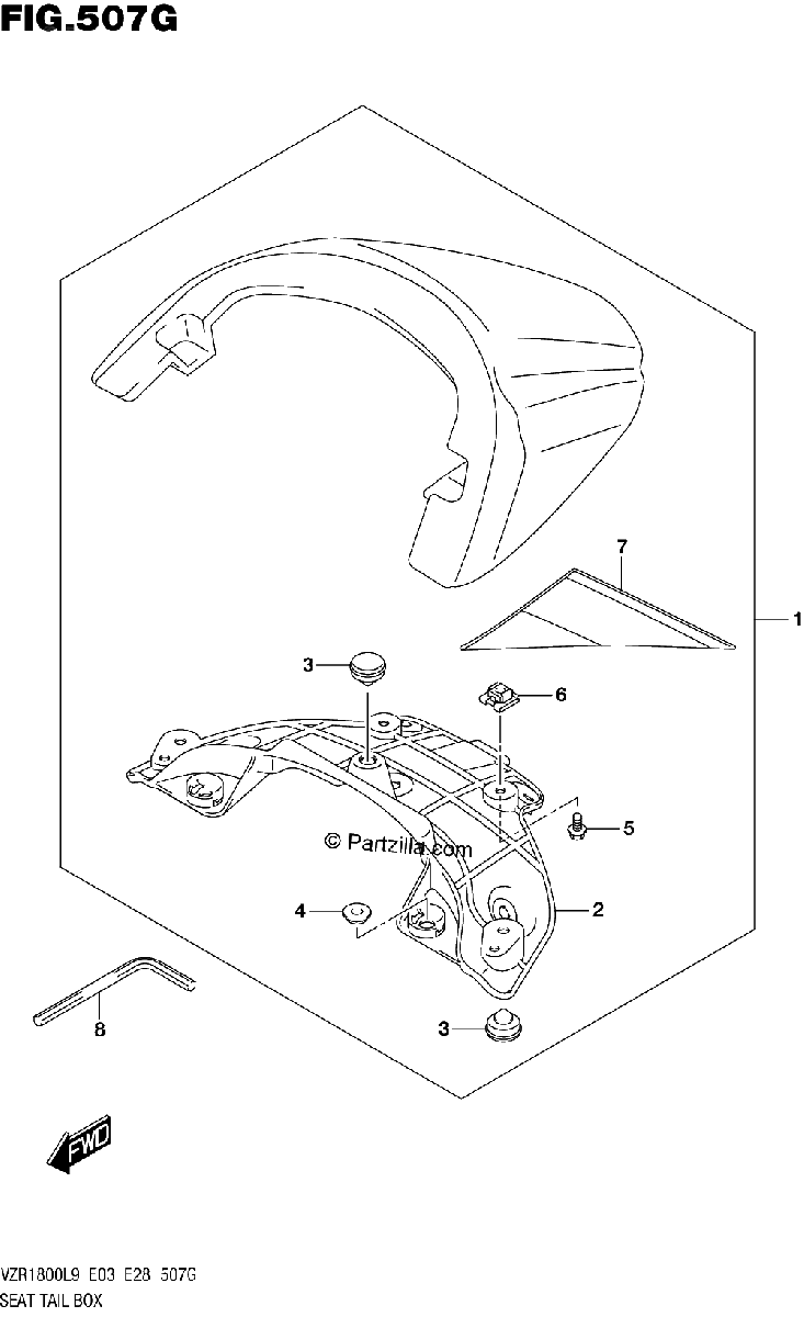 Diagrama de 507G SEAT TAIL BOX VZR1800BZL9 E33 AV4