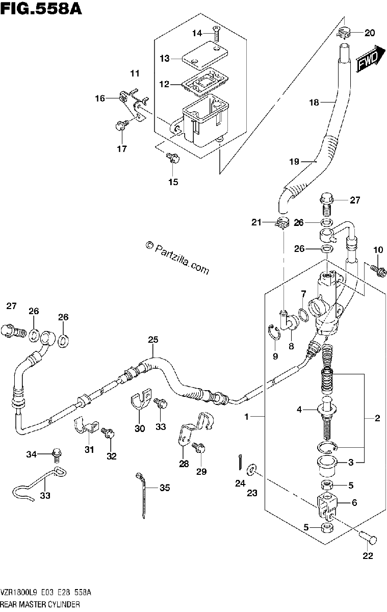 Diagrama de 558A REAR MASTER CYLINDER