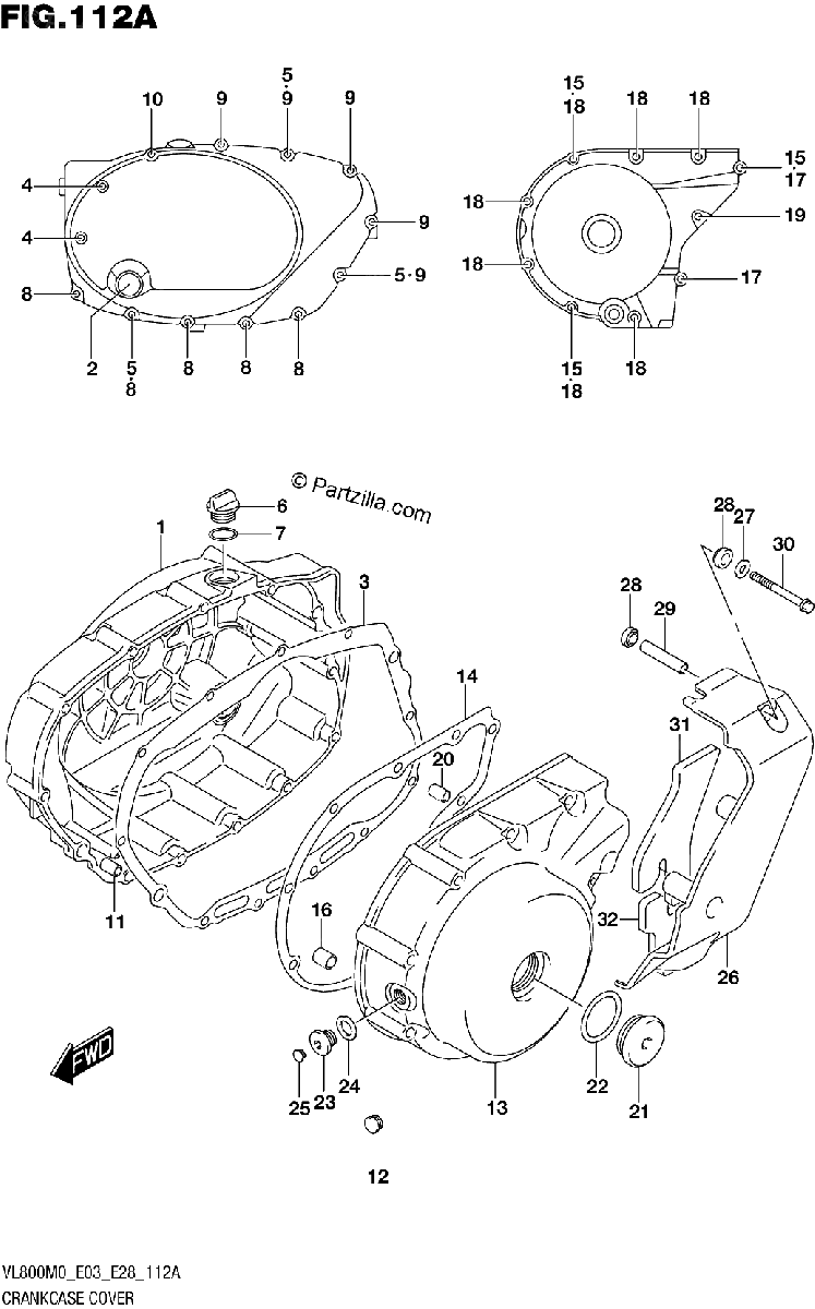 Diagrama de CRANKCASE COVER