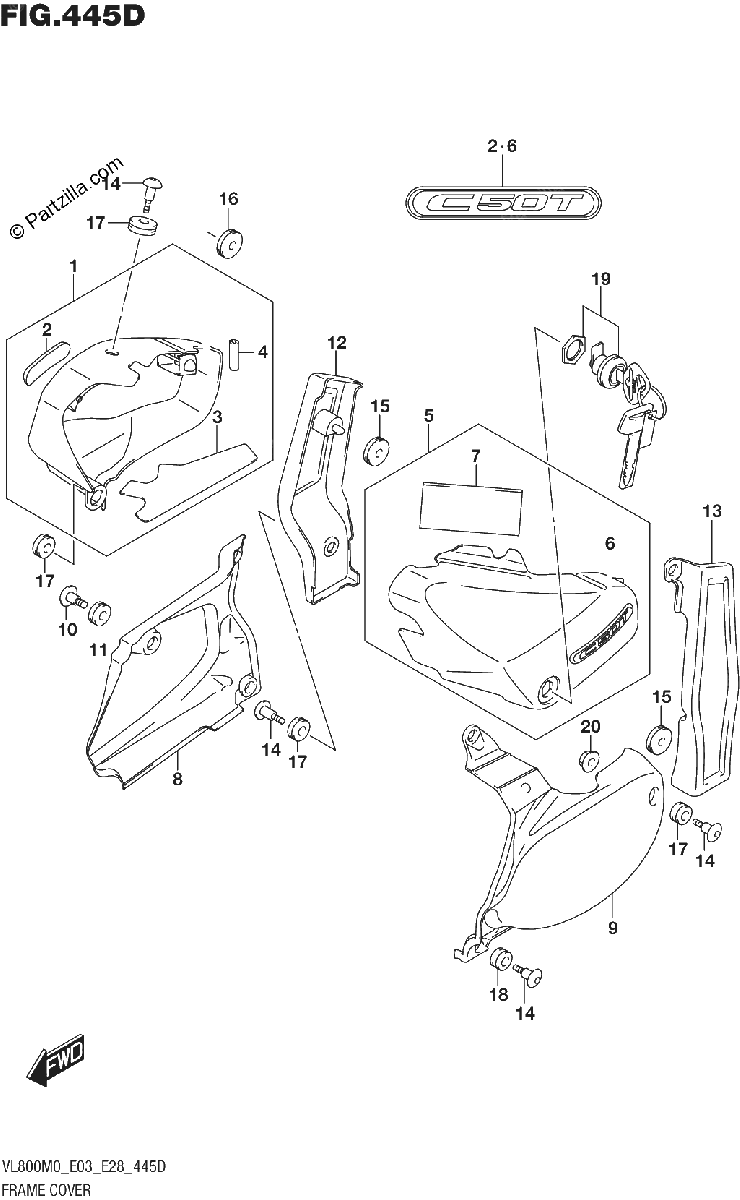 Diagrama de FRAME COVER VL800T E33