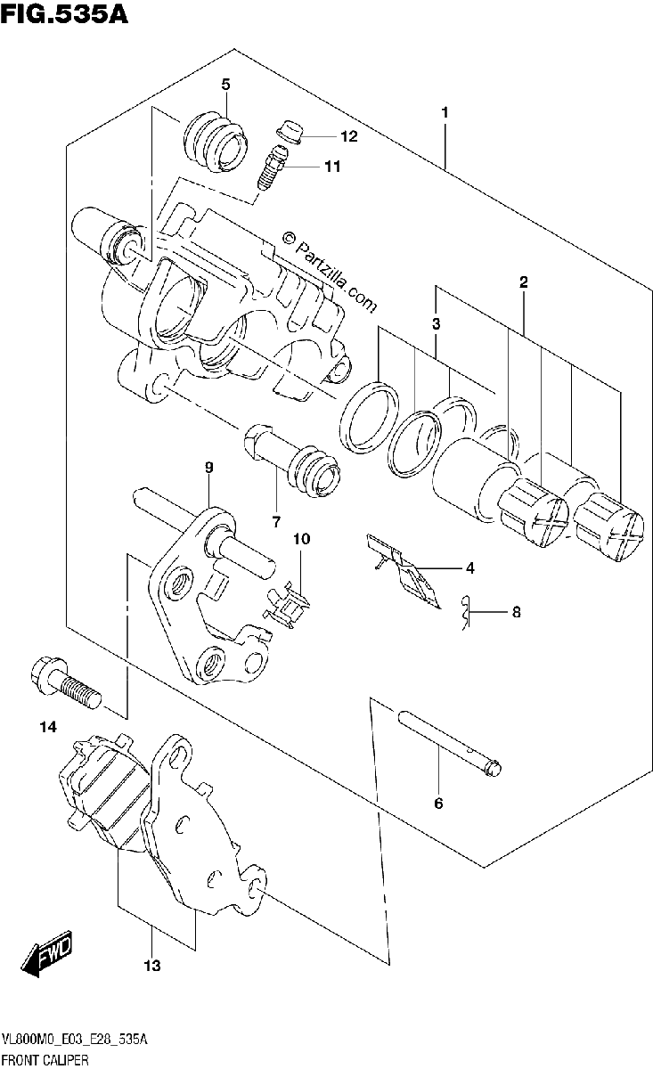 Diagrama de FRONT CALIPER