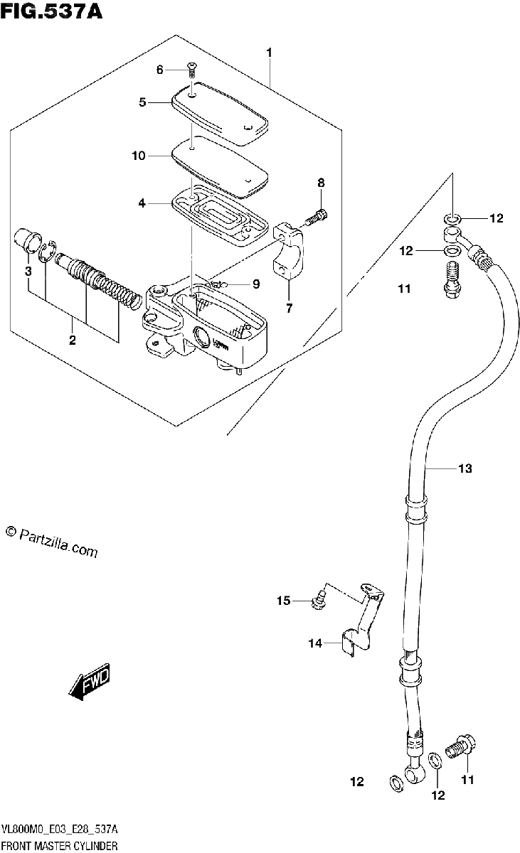 Diagrama de FRONT MASTER CYLINDER