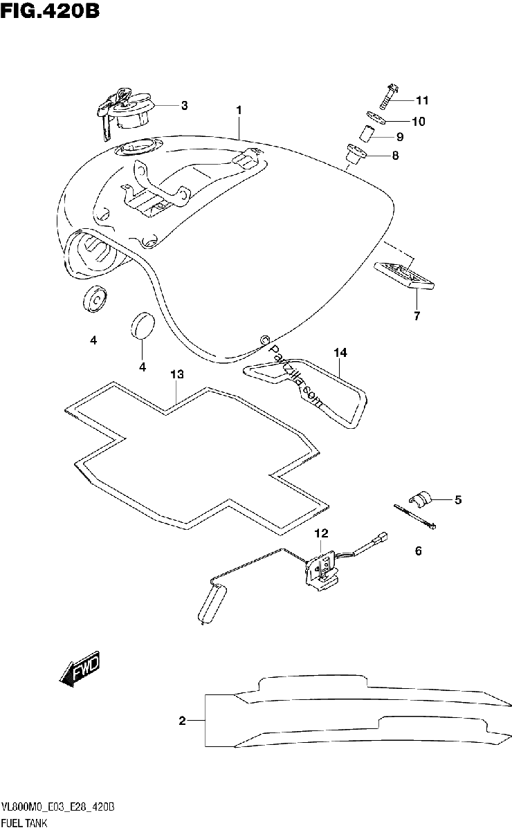 Diagrama de FUEL TANK VL800 E33