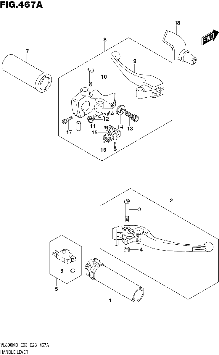 Diagrama de HANDLE LEVER