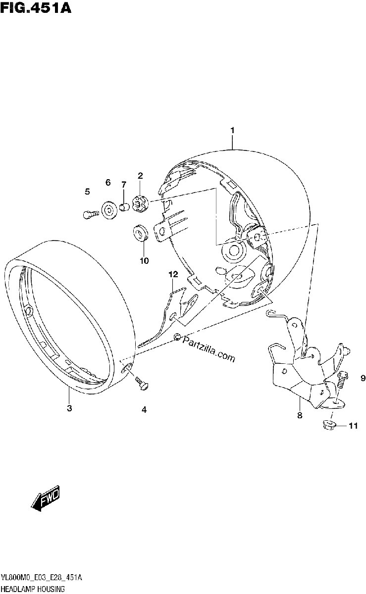 Diagrama de HEADLAMP HOUSING
