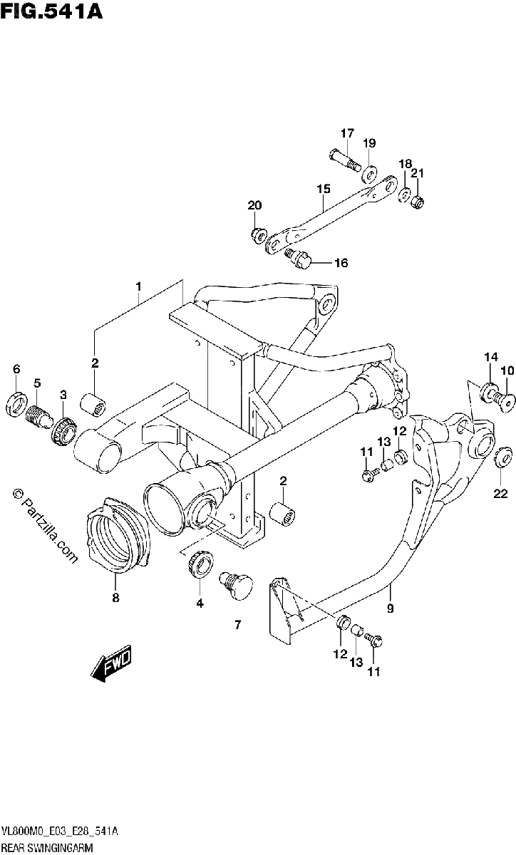Diagrama de REAR SWINGINGARM