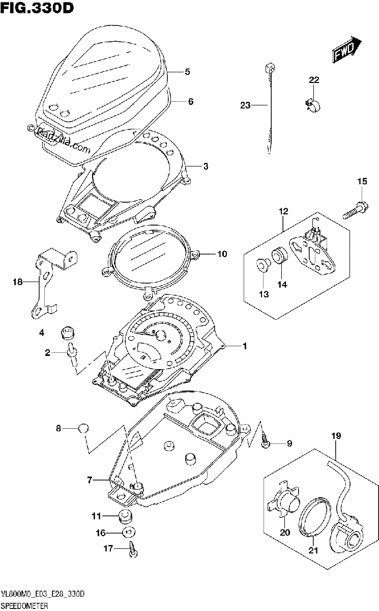 Diagrama de SPEEDOMETER VL800 E03 E33