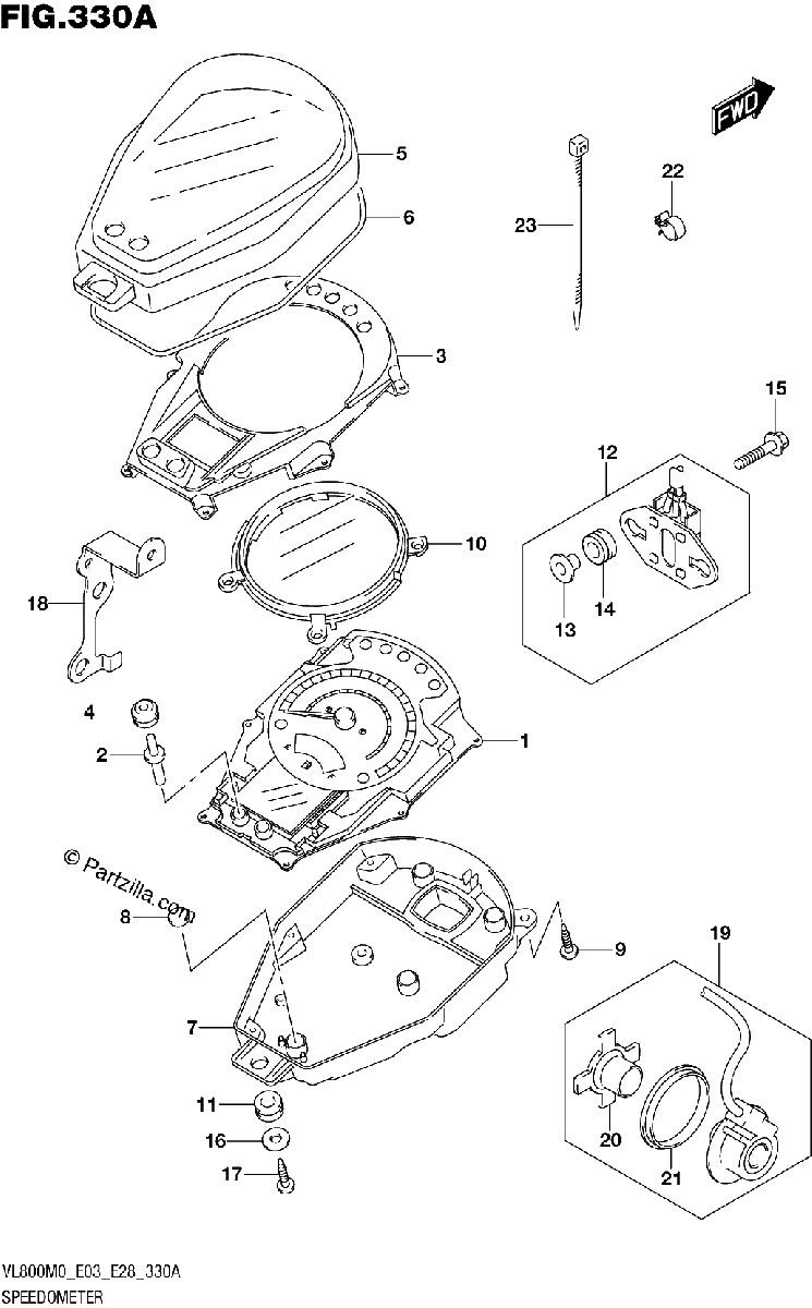 Diagrama de SPEEDOMETER VL800 E28