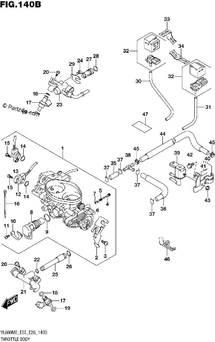 Diagrama de THROTTLE BODY E33