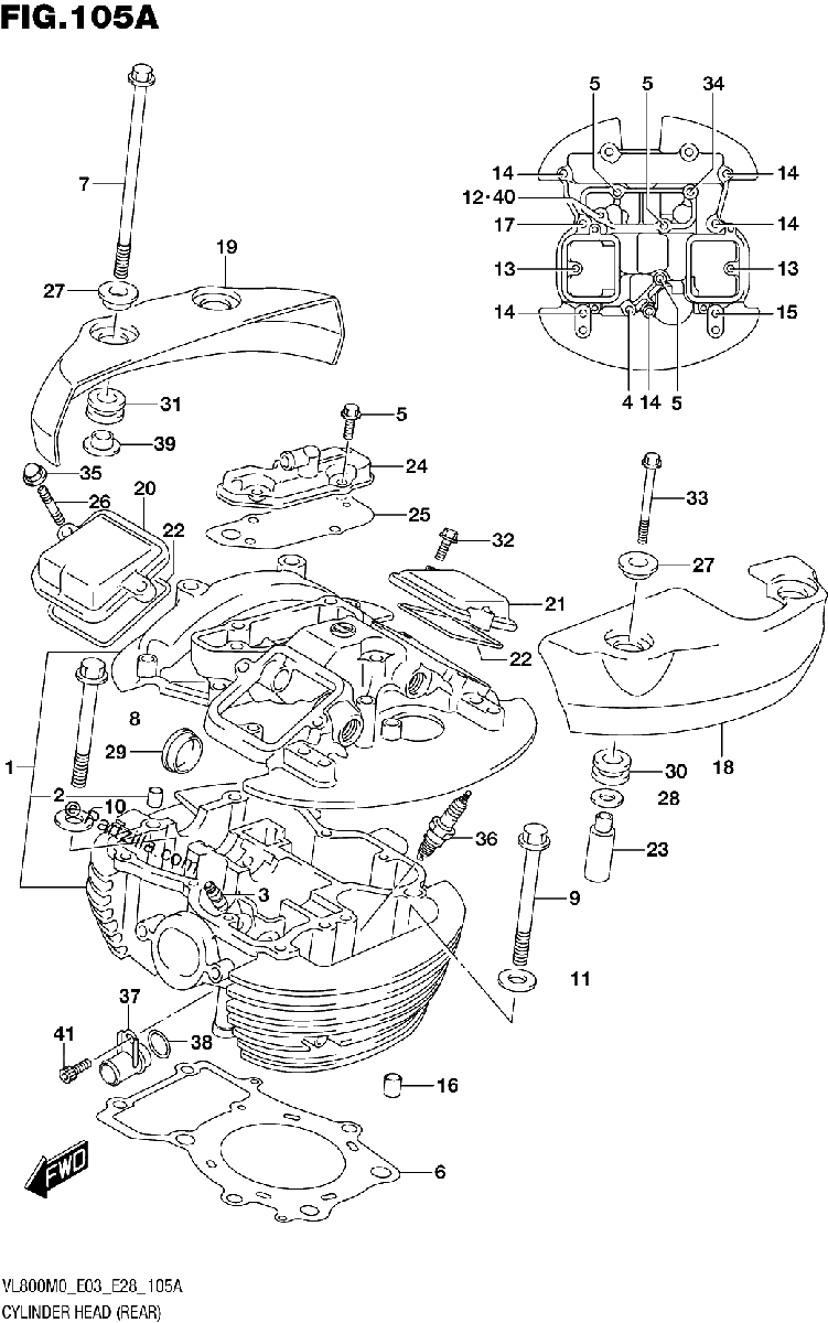 Diagrama de CYLINDER HEAD REAR E33
