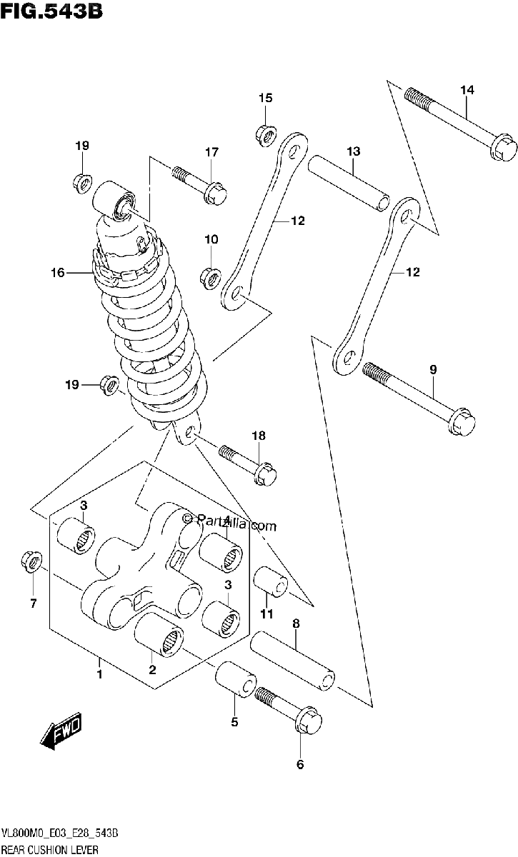 Diagrama de REAR CUSHION LEVER