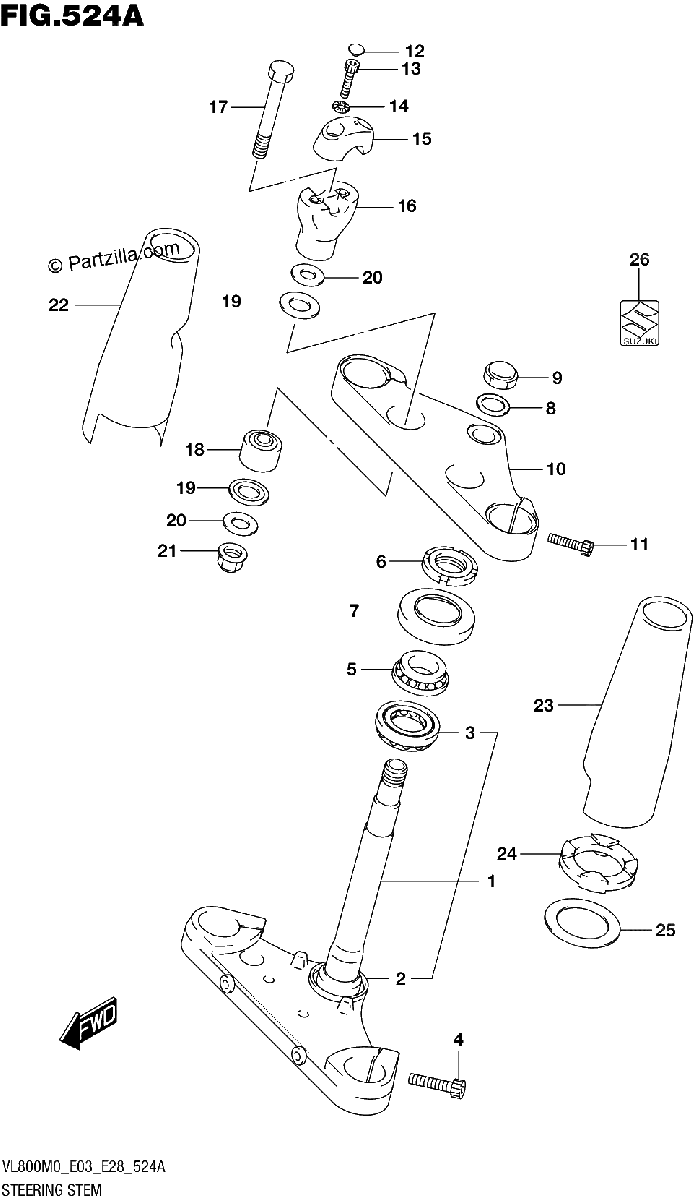 Diagrama de STEERING STEM