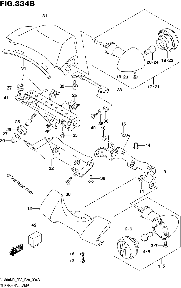 Diagrama de TURNSIGNAL LAMP E03 E33
