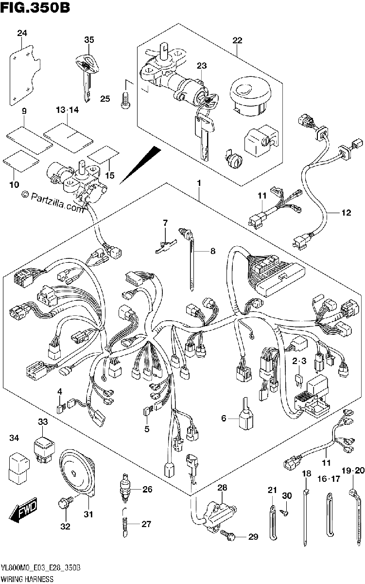 Diagrama de WIRING HARNESS E03 E28