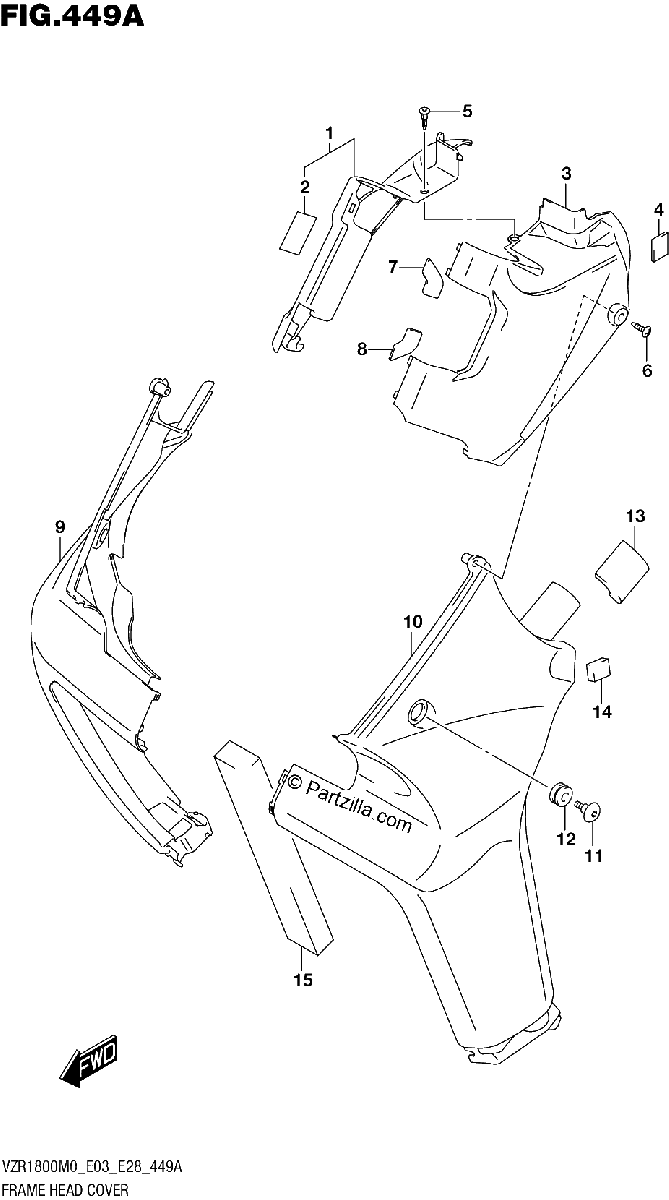 Diagrama de 449A FRAME HEAD COVER VZR1800