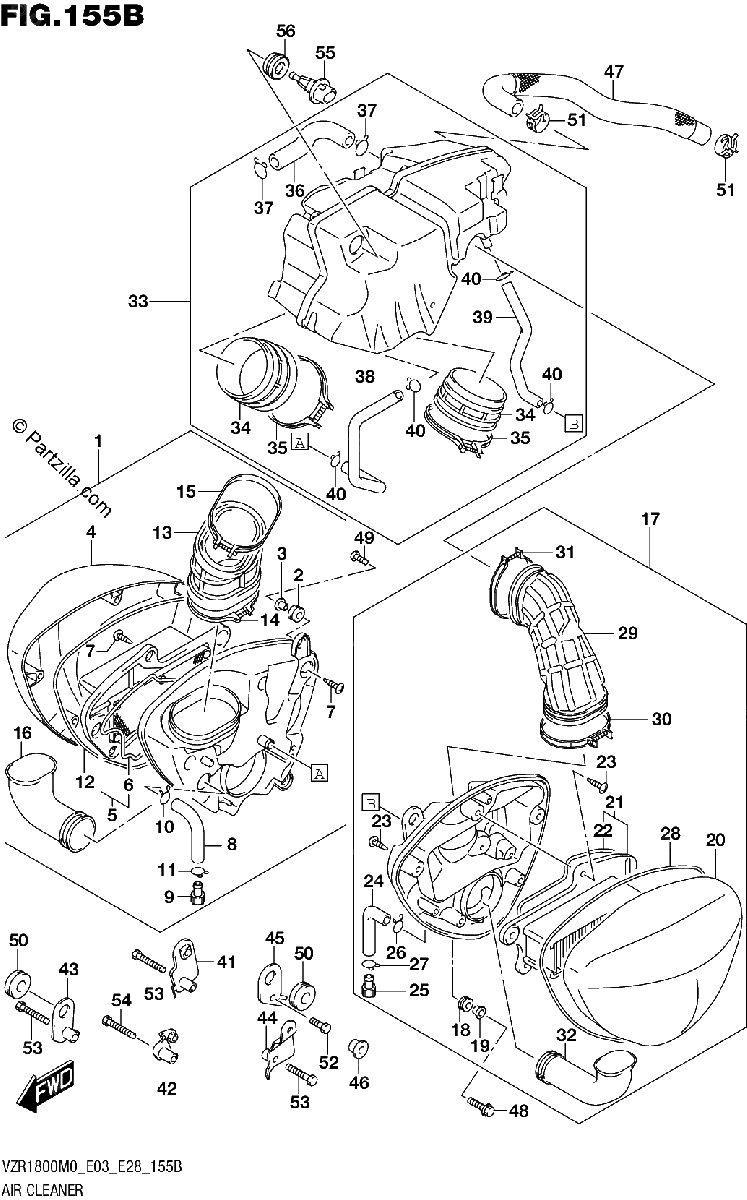 Diagrama de AIR CLEANER VZR1800