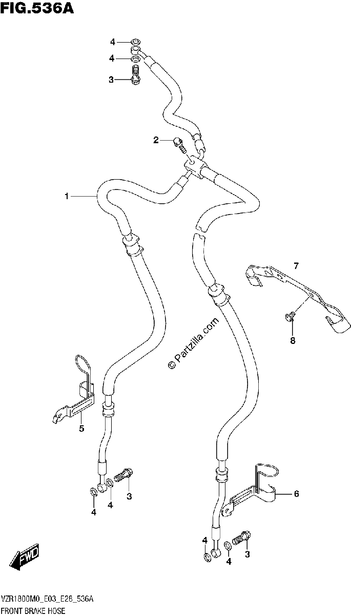 Diagrama de FRONT BRAKE HOSE