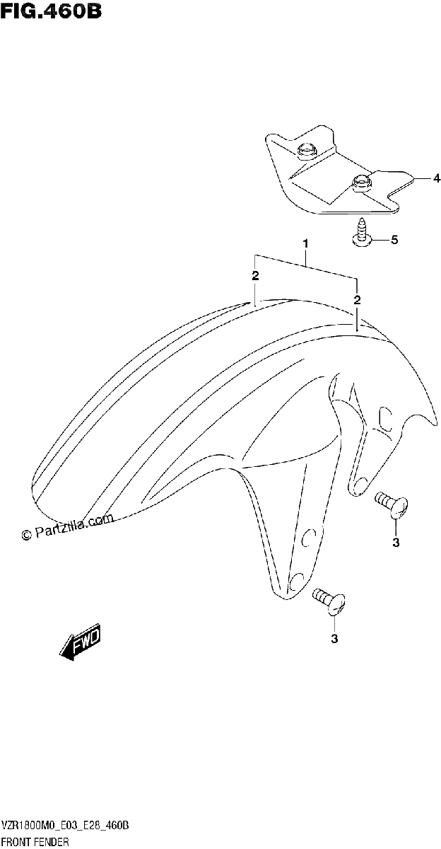 Diagrama de FRONT FENDER VZR1800BZ SEE NOTE