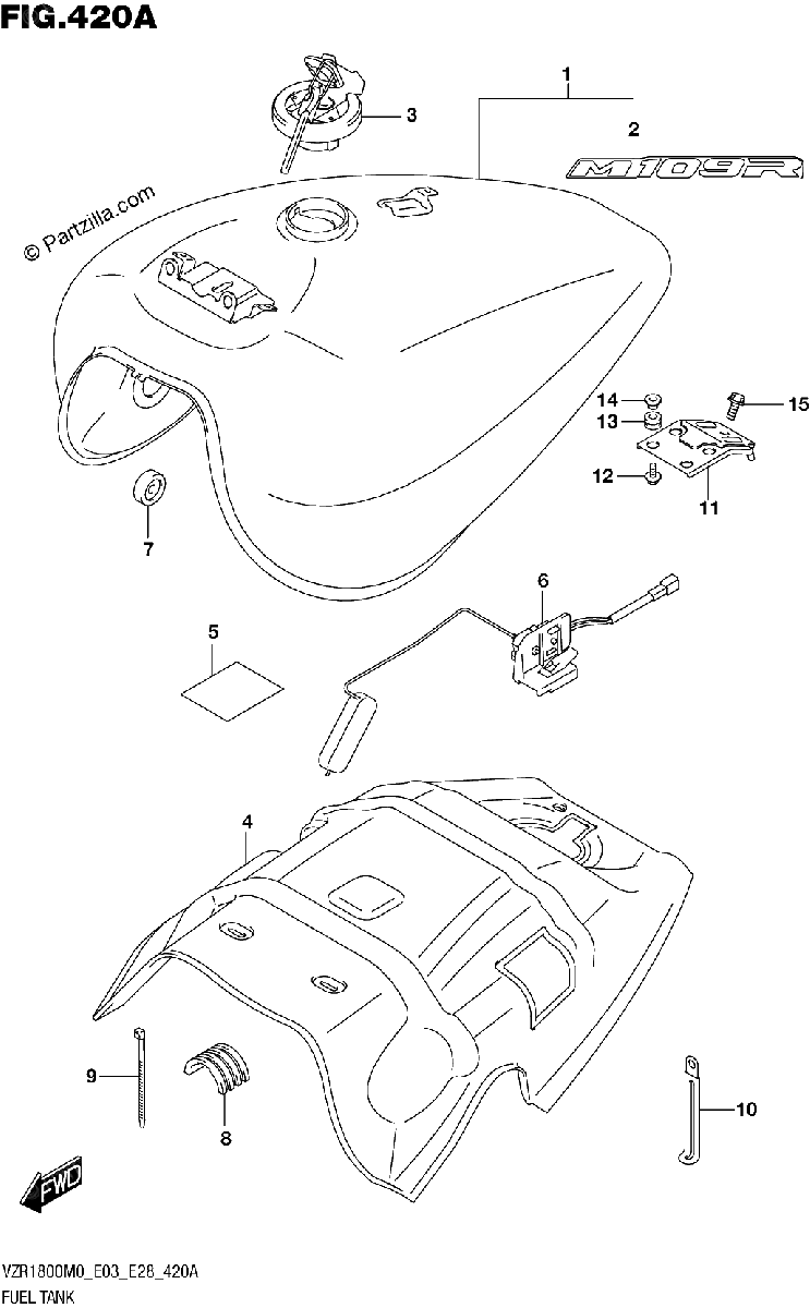 Diagrama de FUEL TANK VZR1800
