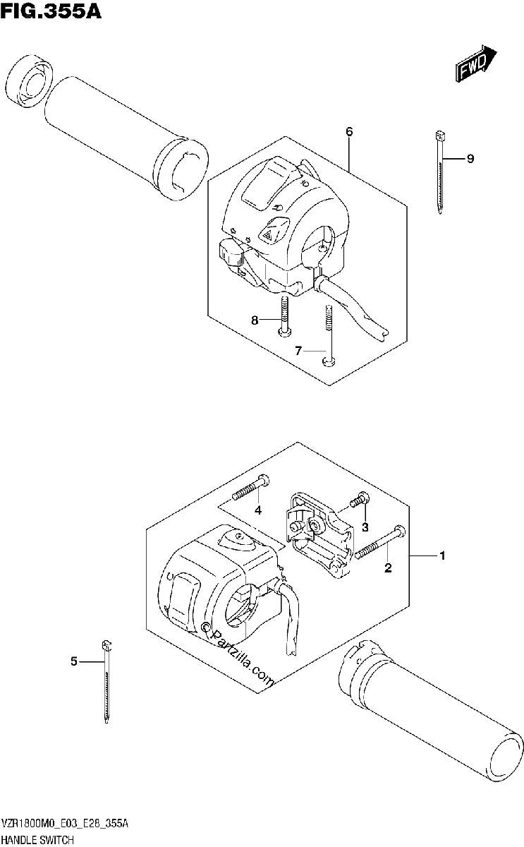 Diagrama de HANDLE SWITCH VZR1800