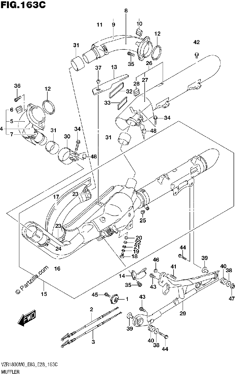 Diagrama de MUFFLER VZR1800BZ