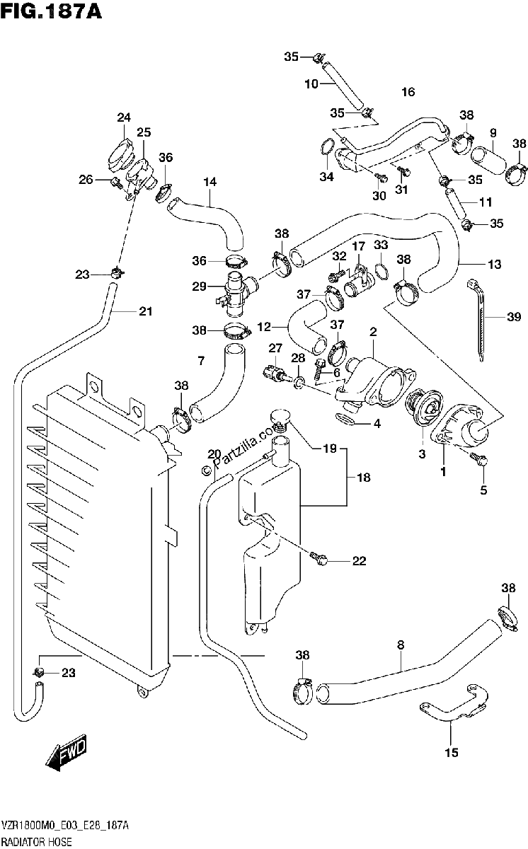 Diagrama de RADIATOR HOSE