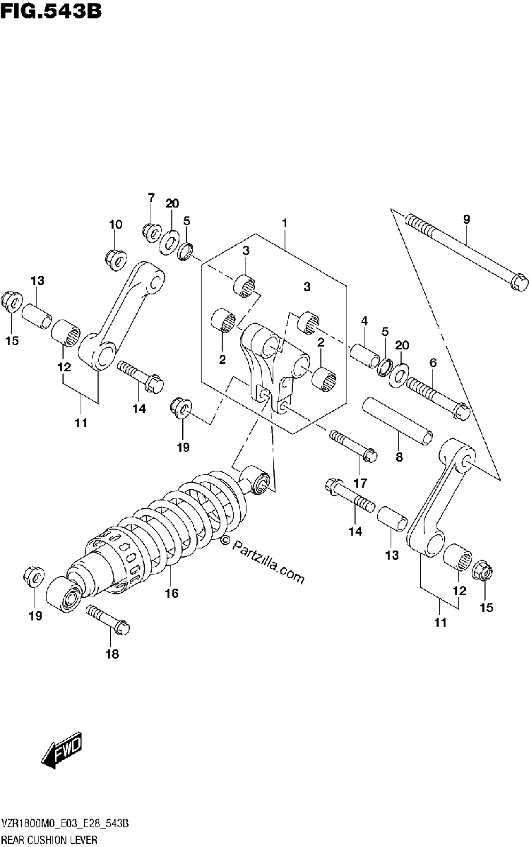 Diagrama de REAR CUSHION LEVER