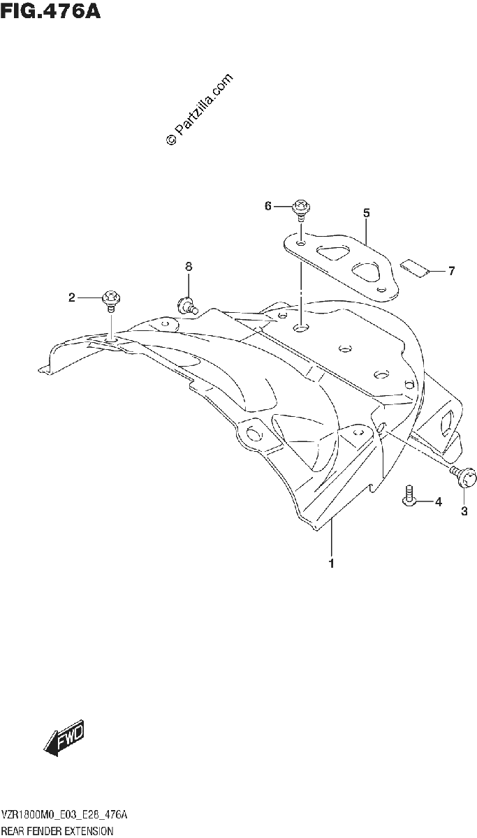 Diagrama de REAR FENDER EXTENSION
