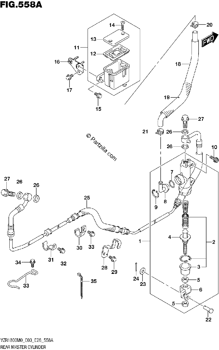 Diagrama de REAR MASTER CYLINDER